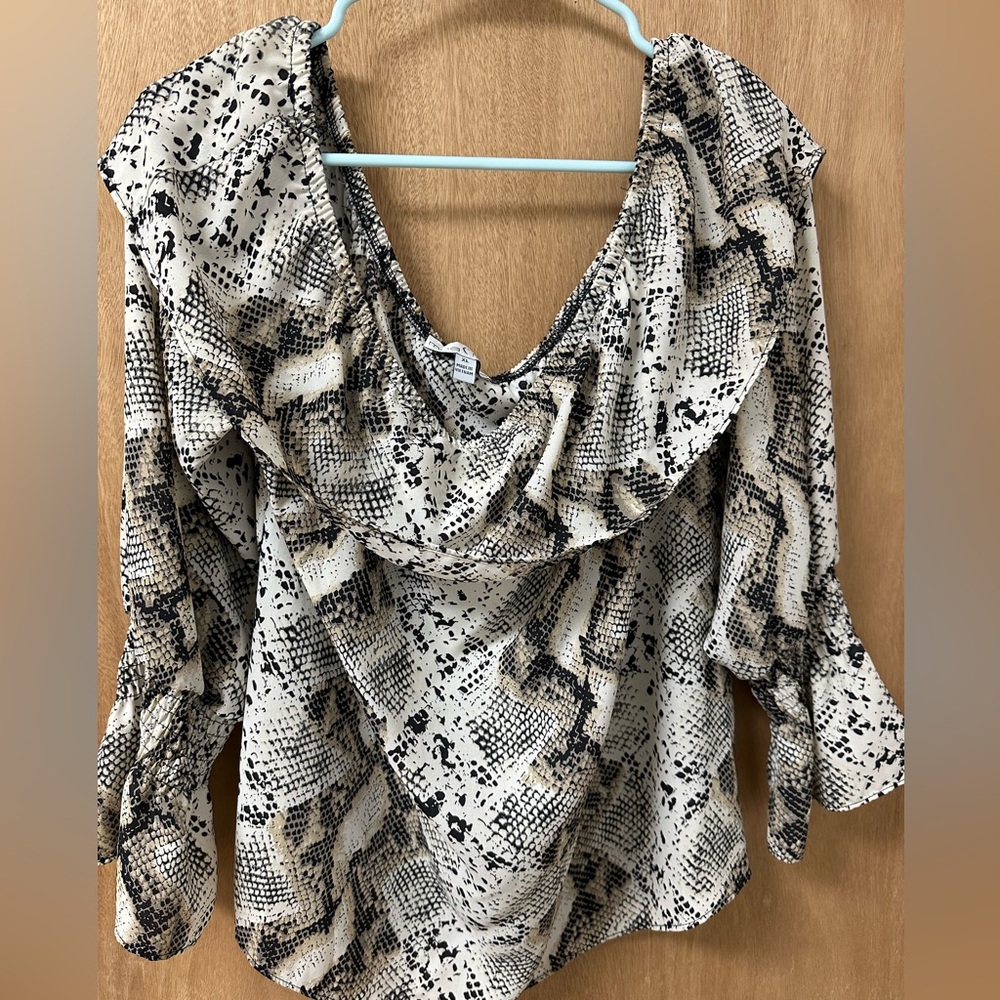 Snakeskin Off The Shoulder Top